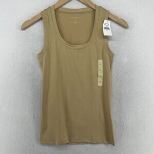 BANANA REPUBLIC Top Womens XS Tank Cami Scoop Neck Stretch Jersey Beige NEW